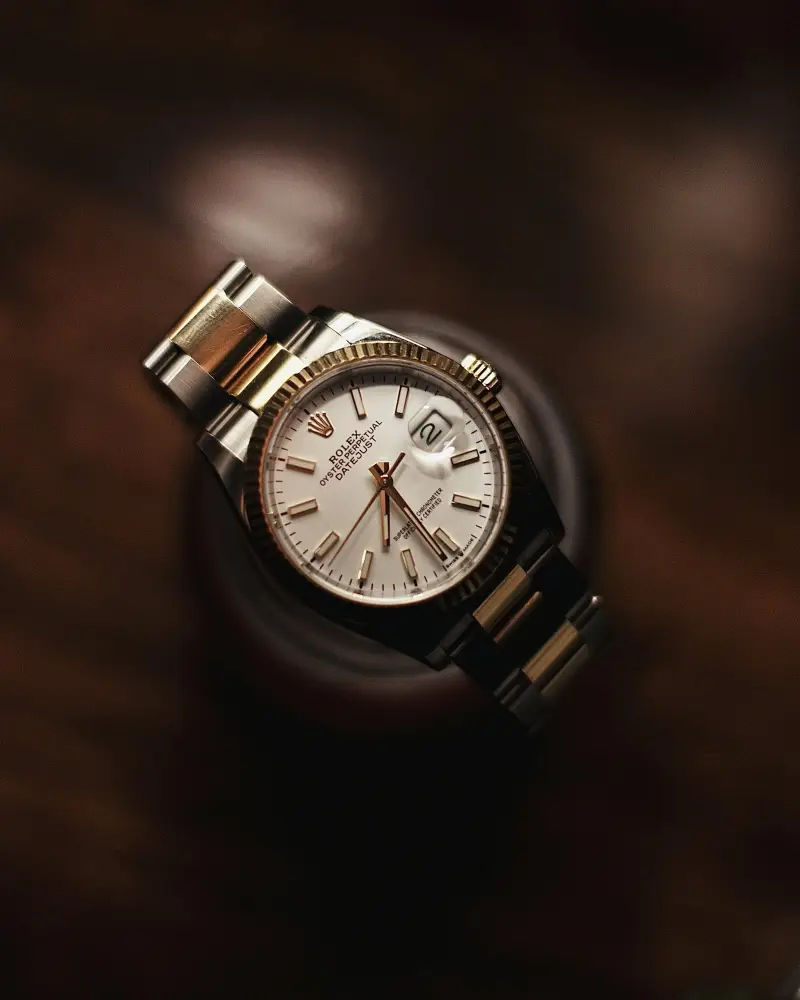 Watch movement gears close-up